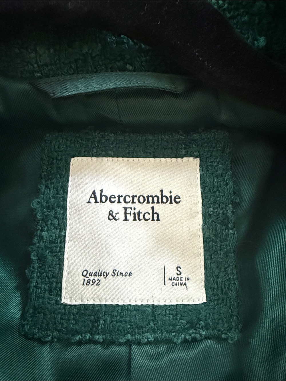 Abercrombie & Fitch Emerald Green Tweed Skirt Set with Cropped Jacket - Picture 3 of 3